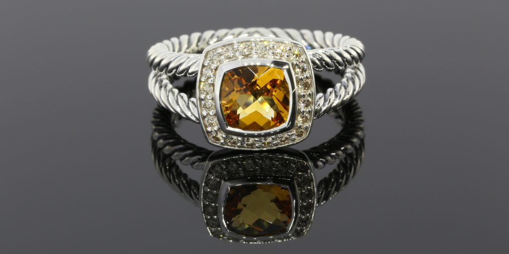 Citrine-And-Diamond-Ring