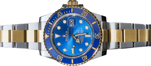 Rolex Submariner Two Tone Blue Dial Men's Watch