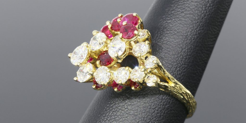 ruby diamond vintage ring