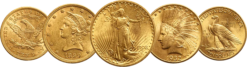 Five Gold Coins Cinco Monedas de Oro