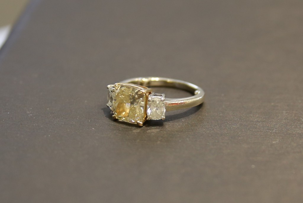 Diamond Banc loaned $8,000 for this yellow diamond ring.