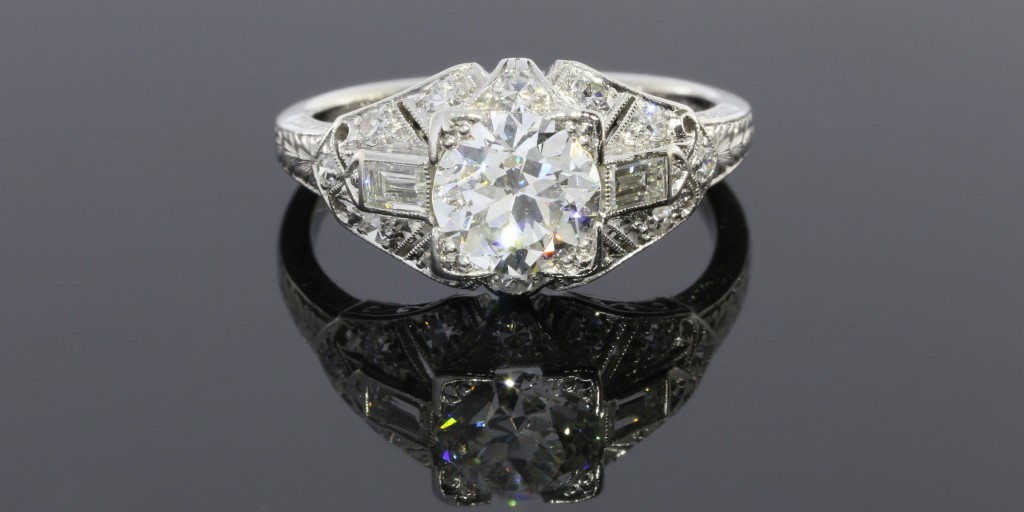 Diamond & Platinum Antique Ring