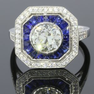 Blue-&-Transparent-Diamond-Ring