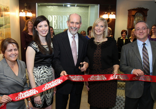 A ribbon cutting ceremony at Perry's in Charlotte, South Carolina. Perry's has been serving the Charlotte community for over 35 years.