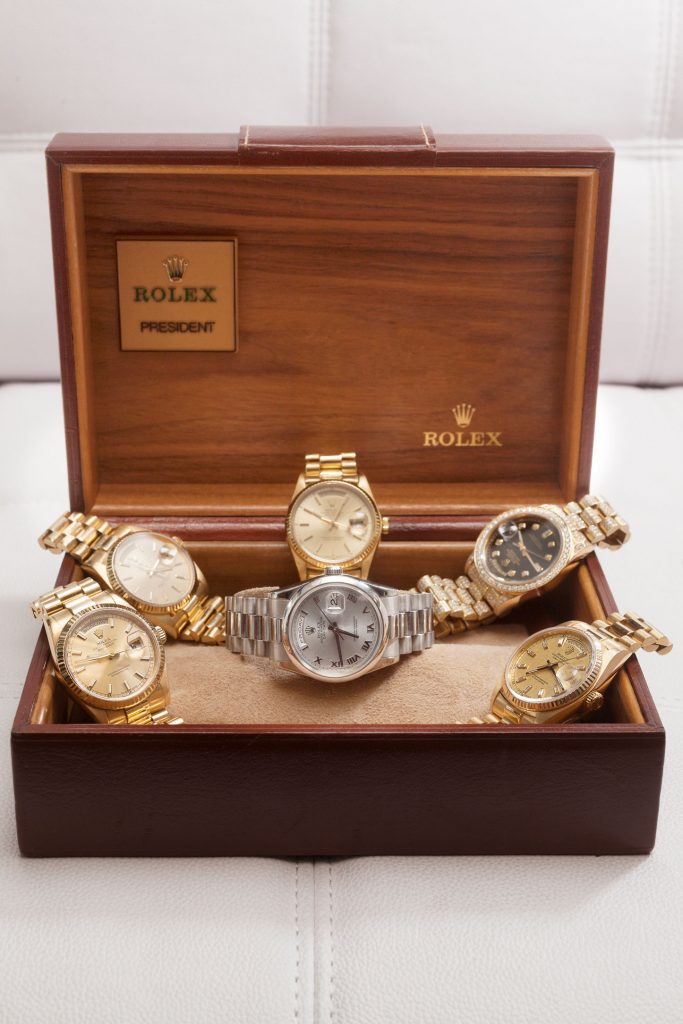 A box full of Rolex President watch from Diamond Banc