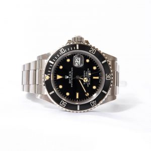 Rolex Submariner on a white background.