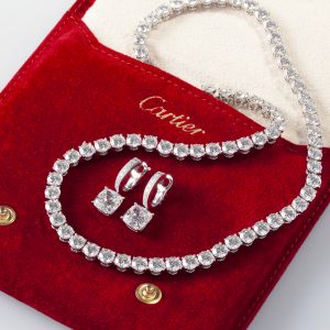 Cartier Diamond Necklace and Earrings