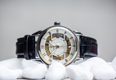 white black rolex watch