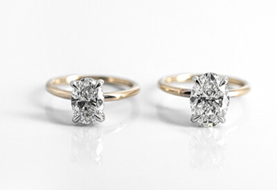 Image of two oval diamond engagement rings - Diamond Banc | #1 Diamond Buyer Near You