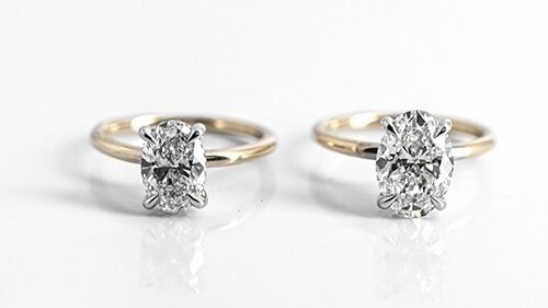 Image of two oval diamond engagement rings - Diamond Banc | #1 Diamond Buyer Near You