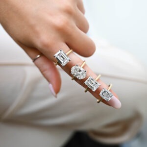 Diamond shapes presented on a hand model