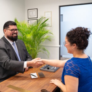 Roberto Polanco with a client in Orlando, FL