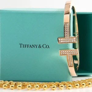 Tiffany diamond ring in its blue box, ready to sell for the best price.