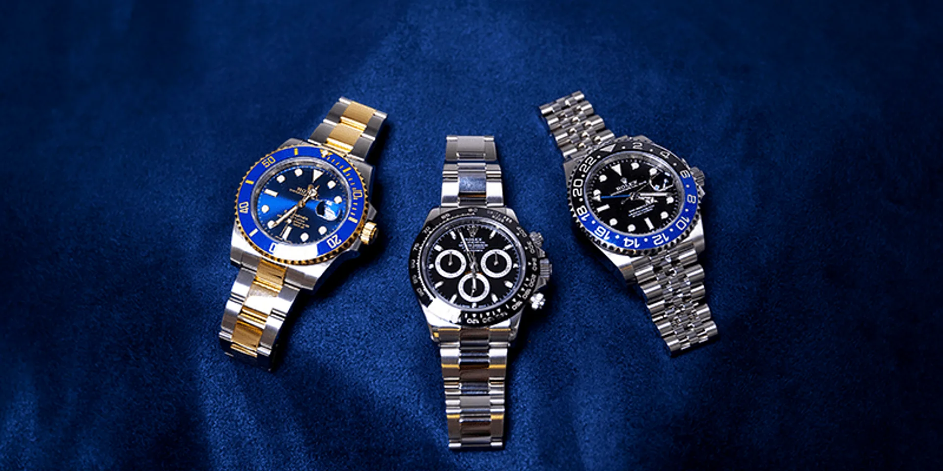 Steel Rolex luxury watch with a black dial